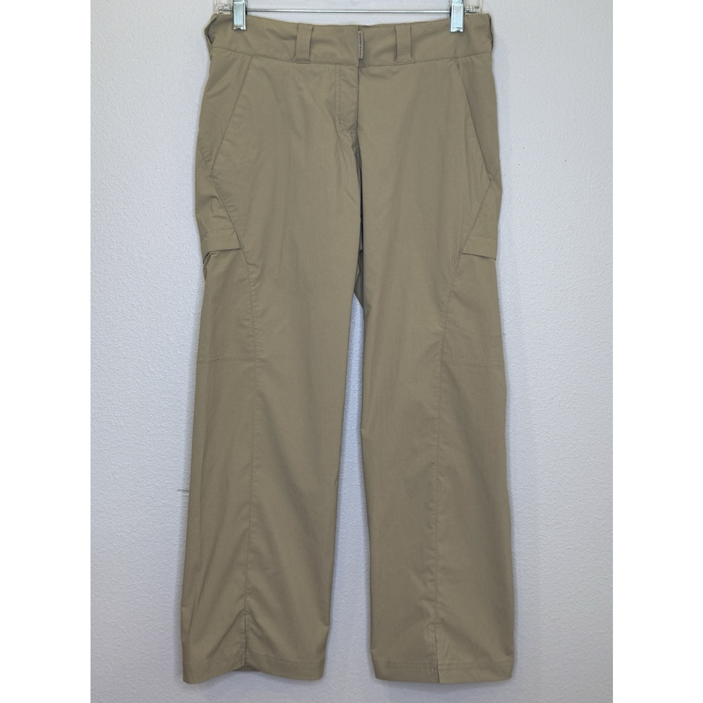 ExOfficio Crop Cargo Pants Womens Size 6 Tan‎ Khaki Nylon Spandex Blend Hiking